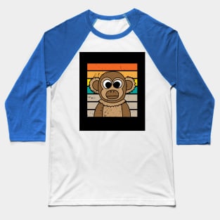 Retro Monkey Chimpanze Animal Lovers Baseball T-Shirt